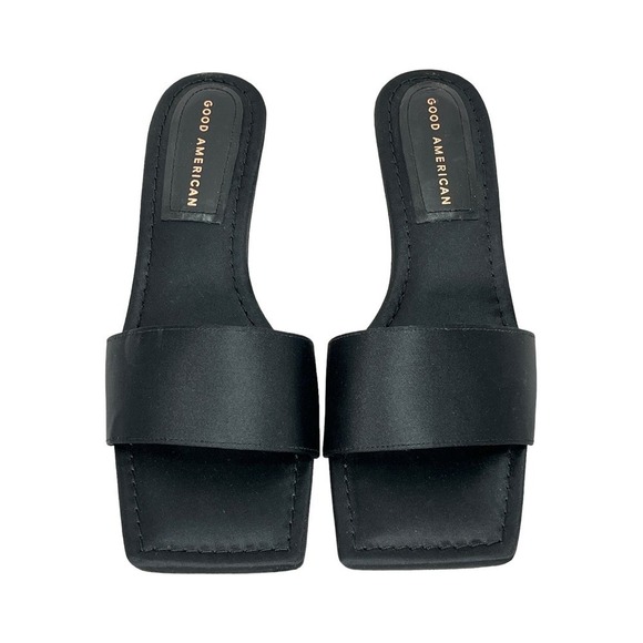 Good American NEW Kickstand Square Toe Slide In Black Spanish Made Sandals  8 - Picture 2 of 10